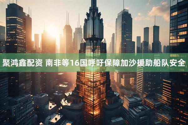 聚鸿鑫配资 南非等16国呼吁保障加沙援助船队安全